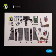   Kelik F-1 Support Fighter - interior 3D decals for Platz kit 1:72 (K72191)