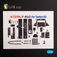   Kelik F-84G Thunderjet - interior 3D decals for Tamiya kit 1:72 (K72194)