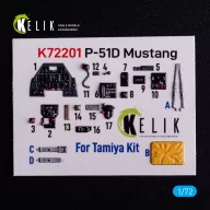   Kelik P-51D Mustang - interior 3D decals for Tamiya kit 1:72 (K72201)
