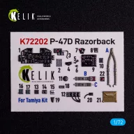   Kelik P-47D Razorback - interior 3D decals for Tamiya kit 1:72 (K72202)