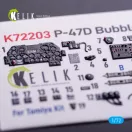 Kelik P-47D Bubbletop - interior 3D decals for Tamiya kit 1:72 (K72203)