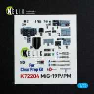   Kelik MiG-19P/PM - interior 3D decals for ClearProp kit 1:72 (K72204)