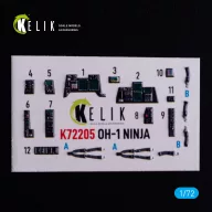   Kelik OH-1 NINJA - interior 3D decals for Aoshima kit 1:72 (K72205)