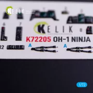   Kelik OH-1 NINJA - interior 3D decals for Aoshima kit 1:72 (K72205)