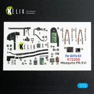   Kelik Mosquito PR.XVI - interior 3D decals for Airfix kit 1:72 (K72208)