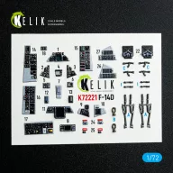   Kelik F-14D Super Tomcat - interior 3D decals for Academy kit 1:72 (K72221)