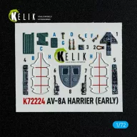   Kelik AV-8A Harrier (early) - interior 3D decals for Italeri kit 1:72 (K72224)