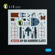   Kelik AV-8A Harrier (late) - interior 3D decals for Italeri kit 1:72 (K72225)