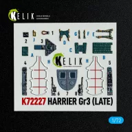   Kelik Harrier Gr3 (Late)- interior 3D decals for Italeri kit 1:72 (K72227)