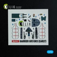   Kelik Harrier Gr1/Gr3 (Early) - interior 3D decals for Italeri kit 1:72 (K72228)