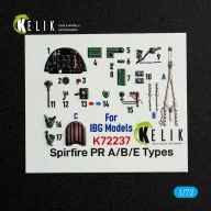   Kelik Spitfire PR A/B/E Types - interior 3D decals for IBG Models kit 1:72 (K72237)