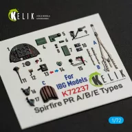   Kelik Spitfire PR A/B/E Types - interior 3D decals for IBG Models kit 1:72 (K72237)