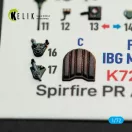 Kelik Spitfire PR A/B/E Types - interior 3D decals for IBG Models kit 1:72 (K72237)