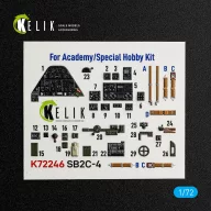   Kelik SB2C-4 - interior 3D decals for Academy / Special Hobby 1:72 (K72246)
