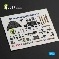   Kelik SB2C-4 - interior 3D decals for Academy / Special Hobby 1:72 (K72246)