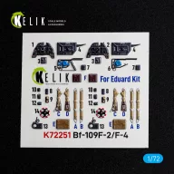   Kelik Bf-109 F-2/F-4 - interior 3D decals for Eduard 1:72 (K72251)