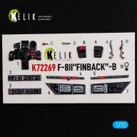   Kelik F-8II Finback-B - interior 3D decals for Trumpeter 1:72 (K72269)