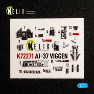   Kelik AJ-37 Viggen - interior 3D decals for Special Hobby 1:72 (K72271)
