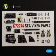   Kelik SEA VIXEN FAW.2 - interior 3D decals for Cyberhobby 1:72 (K72276)