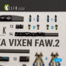 Kelik SEA VIXEN FAW.2 - interior 3D decals for Cyberhobby 1:72 (K72276)
