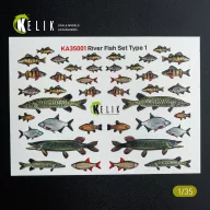  Kelik River Fish set Type 1 - 3D Decal for dioramas 1:35 (KA35001)