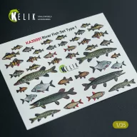   Kelik River Fish set Type 1 - 3D Decal for dioramas 1:35 (KA35001)