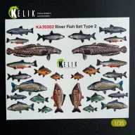   Kelik River Fish set Type 2 - 3D Decal for dioramas 1:35 (KA35002)