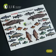   Kelik River Fish set Type 2 - 3D Decal for dioramas 1:35 (KA35002)