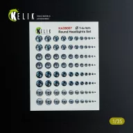   Kelik Round Headlights Set 1-6 mm - 3D Decal for models 1:35 (KA35007)