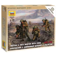 Zvezda British Mortar w/crew 1939-42 1:72 (6168)