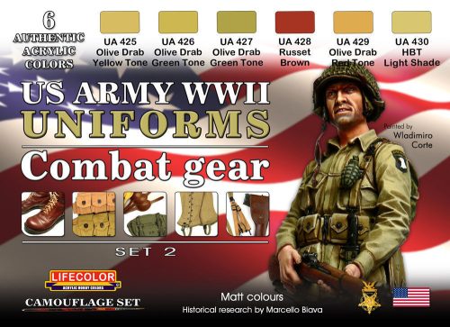 Lifecolor WWII US combat gear, 6 x 22 ml (CS18)