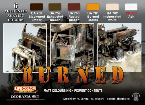 Lifecolor Burned Matt Colours high pigment content  (CS29)