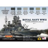   Lifecolor Royal Navy WWII Eastern Approach early war Set 1 Camouflage Set, 6 x 22 ml (CS33)