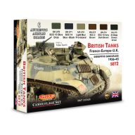  Lifecolor British Tanks, France-Europe, U.K., Disruptive Camouflage, Set 2 6 x 22 ml (CS44)