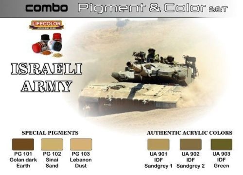 Lifecolor Pigment&Color Set Israeli Army, 6 x 22 ml (SPG01)