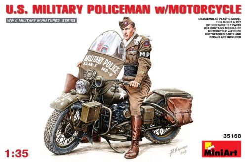 Miniart U.S. Military Policeman w/Motorcycle 1:35 (35168)