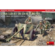   MiniArt German 7.5cm Anti-Tank Gun PaK 40. Mid Prod w/ Artillery Crew. Special Edition 1:35 (53010)