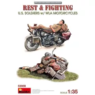   MiniArt Rest & Fighting. U.S. Soldiers w/ WLA Motorcycles 1:35 (53068)
