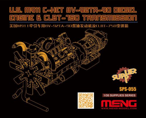Meng U.S.M911 C-HET 8V-92TA-90 Diesel Engine & CLBT-750 Transmission(resin) 1:35 (SPS-055)