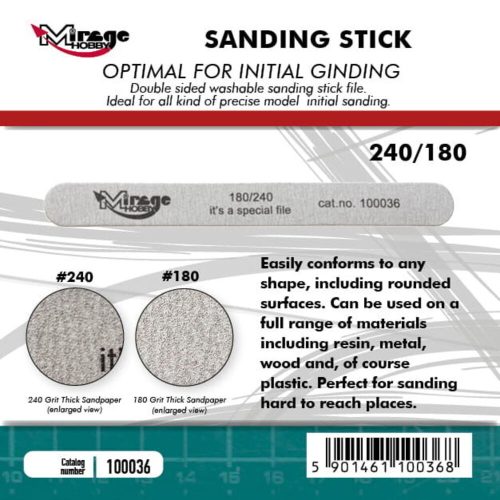 Mirage Hobby MIRAGE Sanding Stick Double Grid 180/240  (100036)