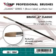   Mirage Hobby MIRAGE BRUSH FLAT HIGH QUALITY CLASSIC SERIES 1 size 6  (100047)