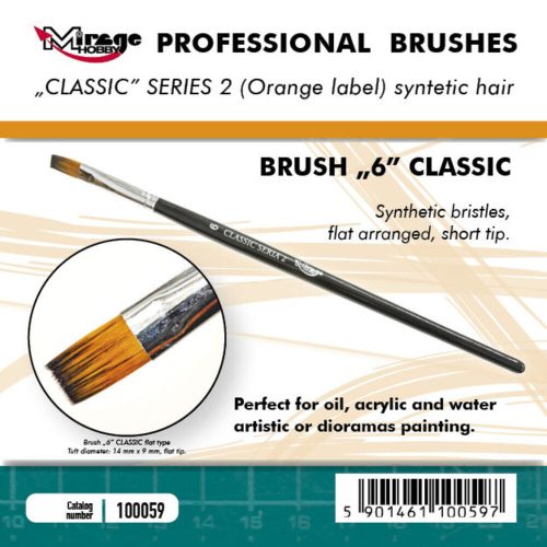 Mirage Hobby Brush Flat High Quality Classic Series 2 Size 6 (100059)