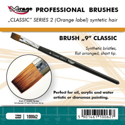 Mirage Hobby MIRAGE BRUSH FLAT HIGH QUALITY CLASSIC SERIES 2 size 9  (100062)