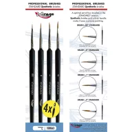   Mirage Hobby Brush Set Of Standard Of 4 Brushes In Sizes:00, 0, 1, 2 (Hair:Synthetic (100063)