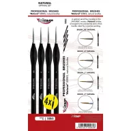   Mirage Hobby Brush Optimal Set Of Natural [4 X Natural Brush: 00, 0, 1, 2] (100065)