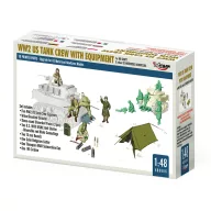  Mirage Hobby WW2 US TANK CREW WITH EQUIPMENT for M8 SCOTT & other US MOTORISED HOWITZERS 1:48 (480006)