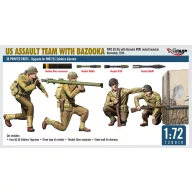   Mirage Hobby US ASSAULT TEAM WITH BAZOOKA, WW2 US GIs with Bazooka M1A1 rocket launcher Normandy, 1944 1:72 (720010)