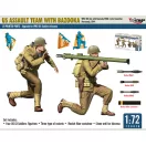 Mirage Hobby US ASSAULT TEAM WITH BAZOOKA, WW2 US GIs with Bazooka M1A1 rocket launcher Normandy, 1944 1:72 (720010)