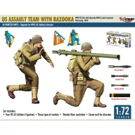   Mirage Hobby US ASSAULT TEAM WITH BAZOOKA, WW2 US GIs with Bazooka M1A1 rocket launcher Normandy, 1944 1:72 (720010)