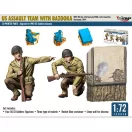 Mirage Hobby US ASSAULT TEAM WITH BAZOOKA, WW2 US GIs with Bazooka M1A1 rocket launcher Normandy, 1944 1:72 (720010)